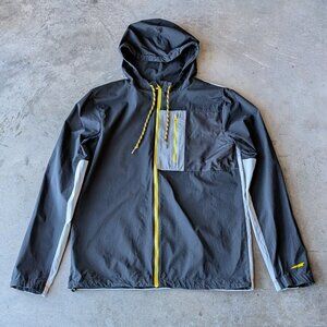 Altra Running Unisex Black Gray Yellow Hooded Full Zip Jacket medium